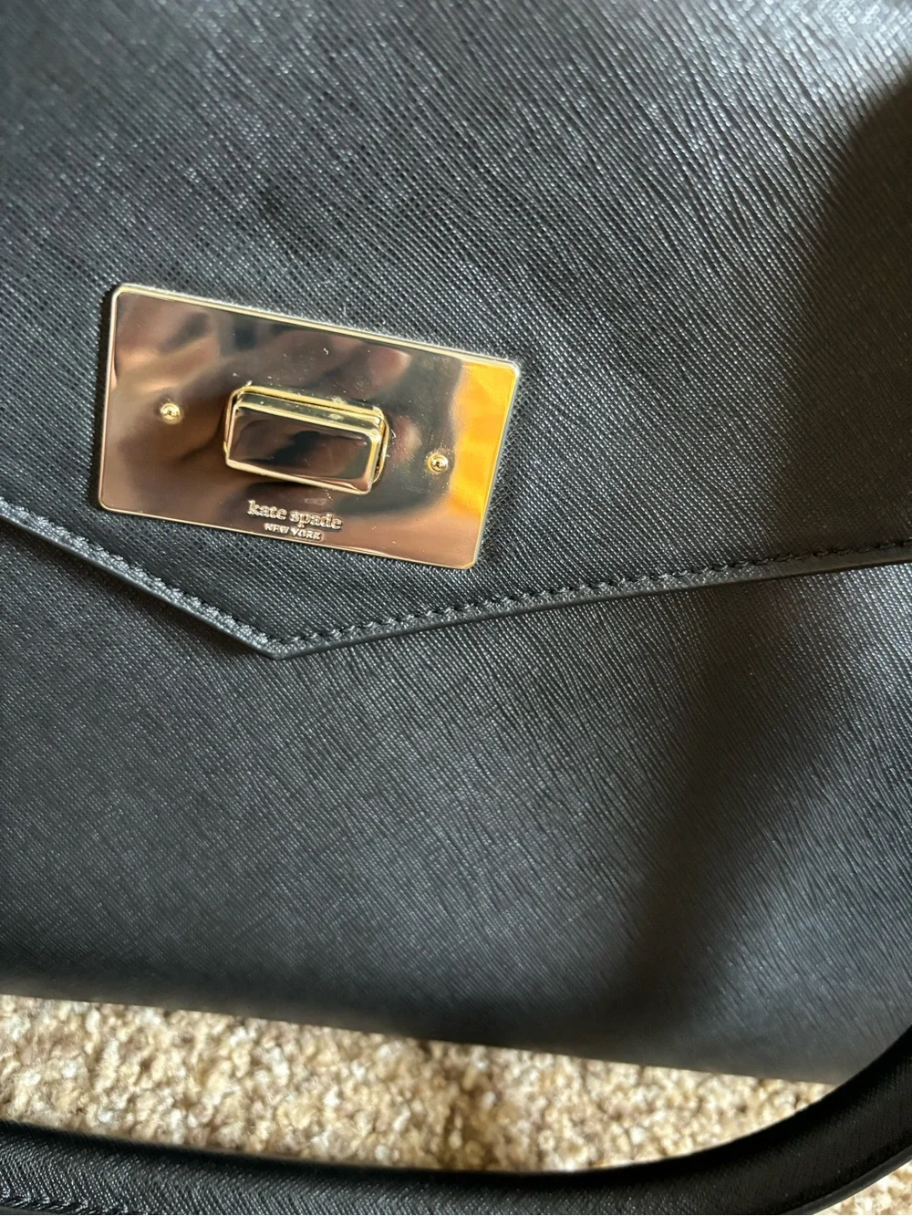 Kate spade Black Halsey Tote with Turn-Lock Accent